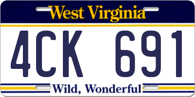 WV license plate 4CK691
