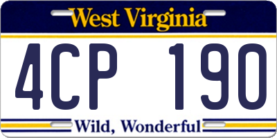 WV license plate 4CP190