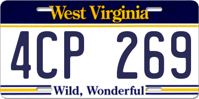 WV license plate 4CP269