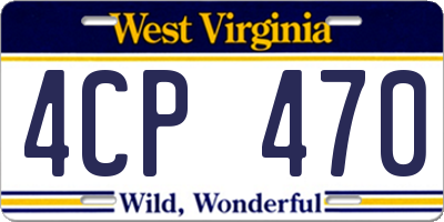 WV license plate 4CP470