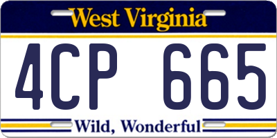 WV license plate 4CP665