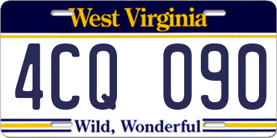 WV license plate 4CQ090