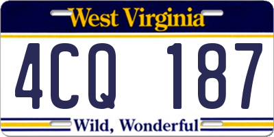 WV license plate 4CQ187