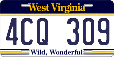 WV license plate 4CQ309