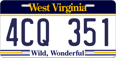 WV license plate 4CQ351