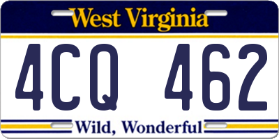 WV license plate 4CQ462