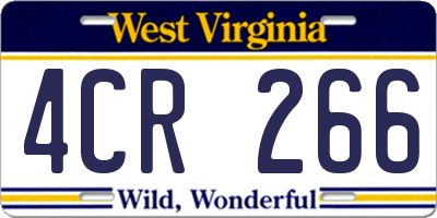 WV license plate 4CR266