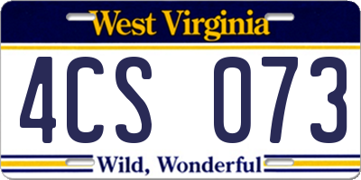 WV license plate 4CS073