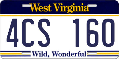 WV license plate 4CS160