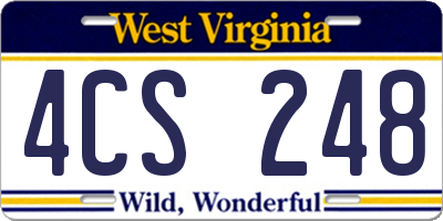 WV license plate 4CS248