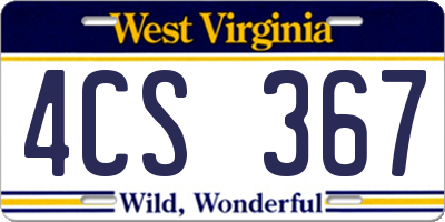WV license plate 4CS367