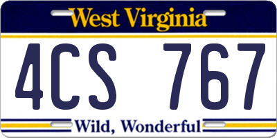 WV license plate 4CS767