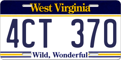 WV license plate 4CT370