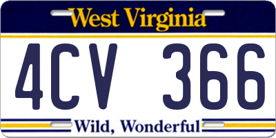 WV license plate 4CV366