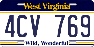 WV license plate 4CV769