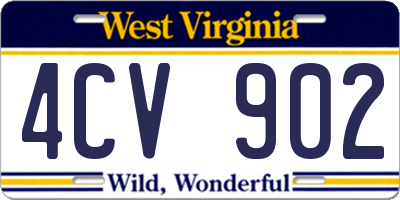 WV license plate 4CV902