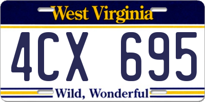 WV license plate 4CX695