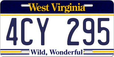 WV license plate 4CY295