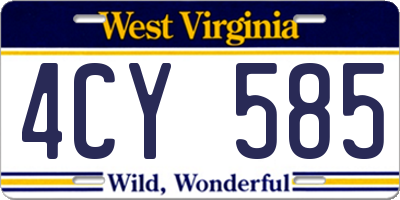 WV license plate 4CY585