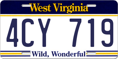 WV license plate 4CY719