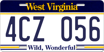 WV license plate 4CZ056