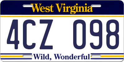 WV license plate 4CZ098