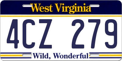 WV license plate 4CZ279