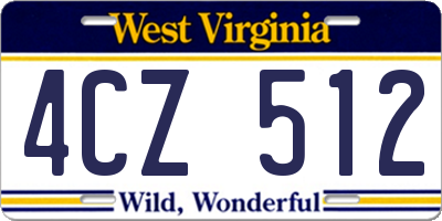 WV license plate 4CZ512