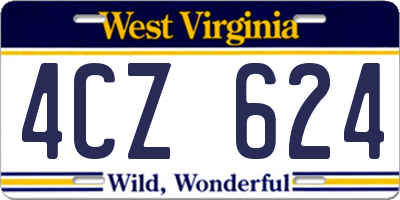 WV license plate 4CZ624