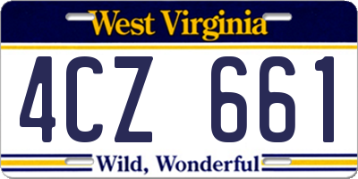 WV license plate 4CZ661