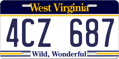 WV license plate 4CZ687