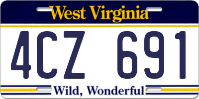 WV license plate 4CZ691
