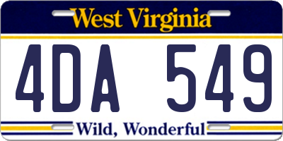 WV license plate 4DA549