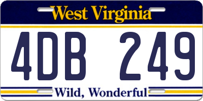WV license plate 4DB249