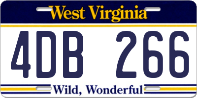 WV license plate 4DB266