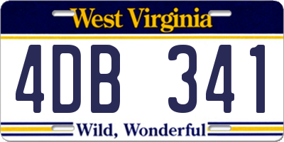 WV license plate 4DB341