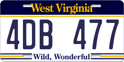 WV license plate 4DB477