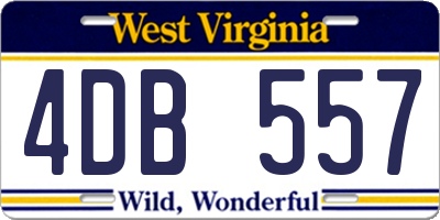 WV license plate 4DB557