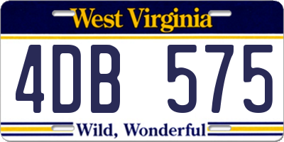 WV license plate 4DB575