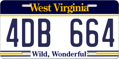 WV license plate 4DB664