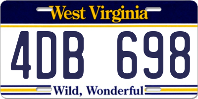 WV license plate 4DB698