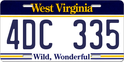 WV license plate 4DC335