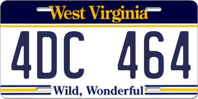 WV license plate 4DC464