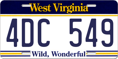 WV license plate 4DC549