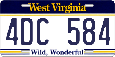 WV license plate 4DC584