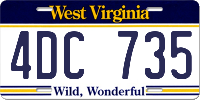 WV license plate 4DC735