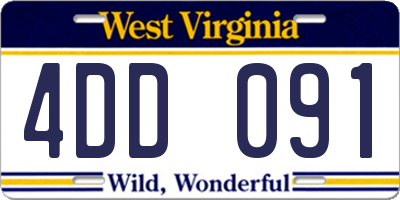 WV license plate 4DD091