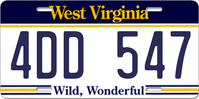 WV license plate 4DD547