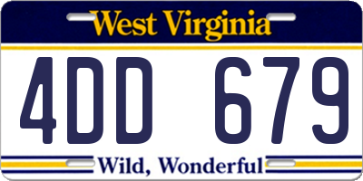WV license plate 4DD679