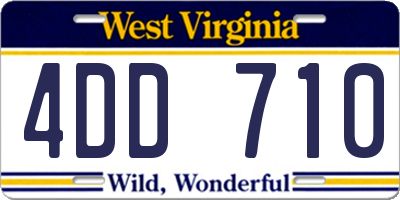 WV license plate 4DD710